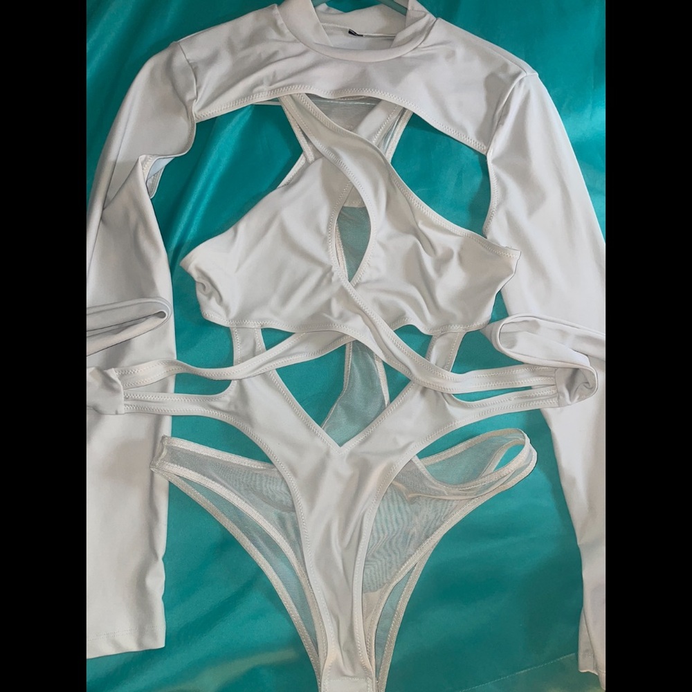 grey futuristic bodysuit